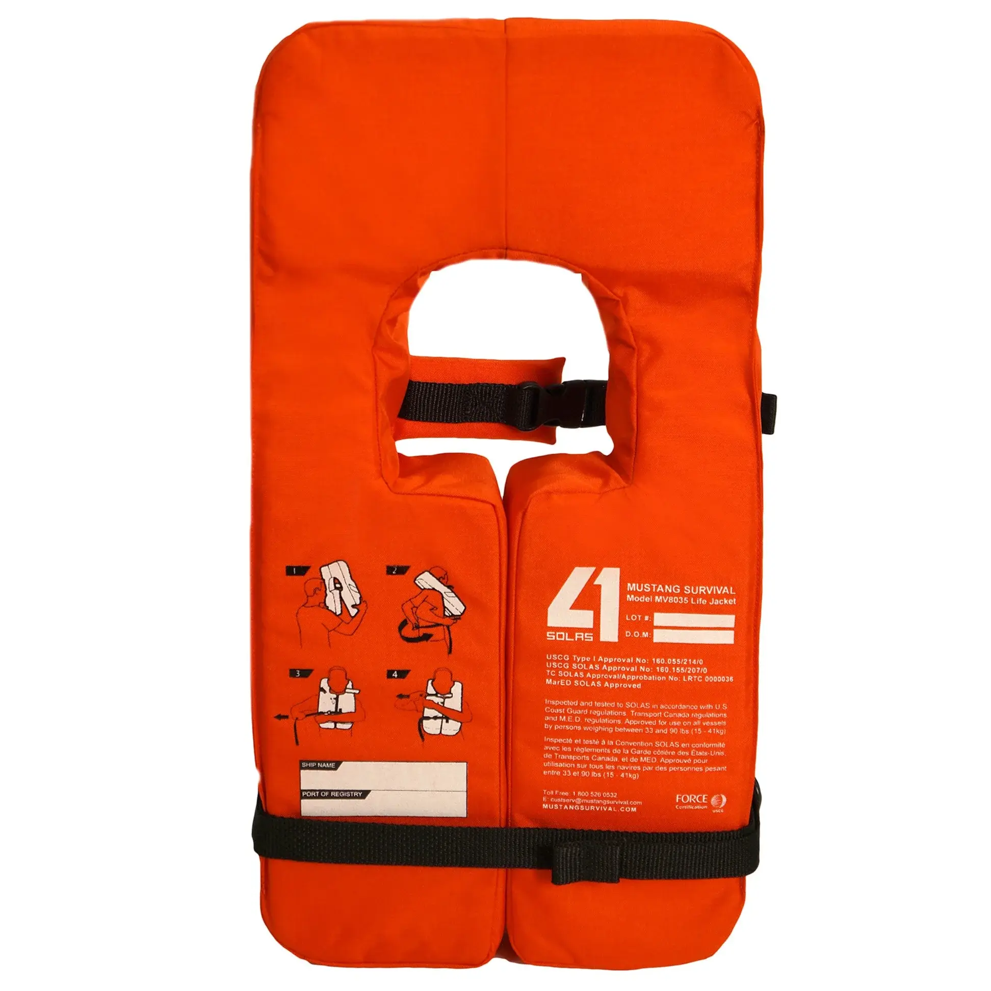 Mustang Survival® SOLAS Type 1 Adult Life Jacket - Image 2