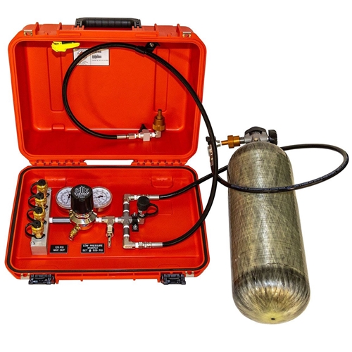 Air Systems® MACK™ Series 4 Outlet Manifold 5000 PSI Regulator 2 Pressure Cylinder Whips 1 HP Inlet Port and Low Pressure Whistle Alarm MACK-1